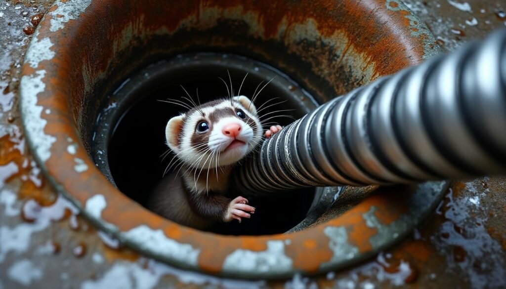 découvrez les méthodes efficaces pour extraire un furet de plomberie coincé dans un réseau d'évacuation en cas d'urgence sanitaire et éviter les dégâts.