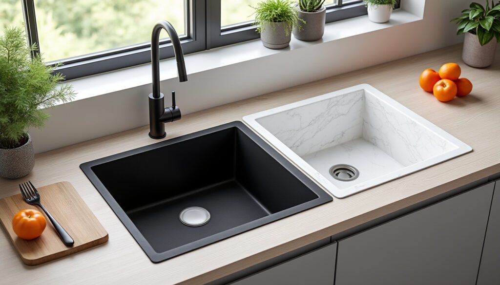 découvrez comment choisir entre un évier en résine et un modèle en quartz en alliant design et résistance pour votre cuisine.