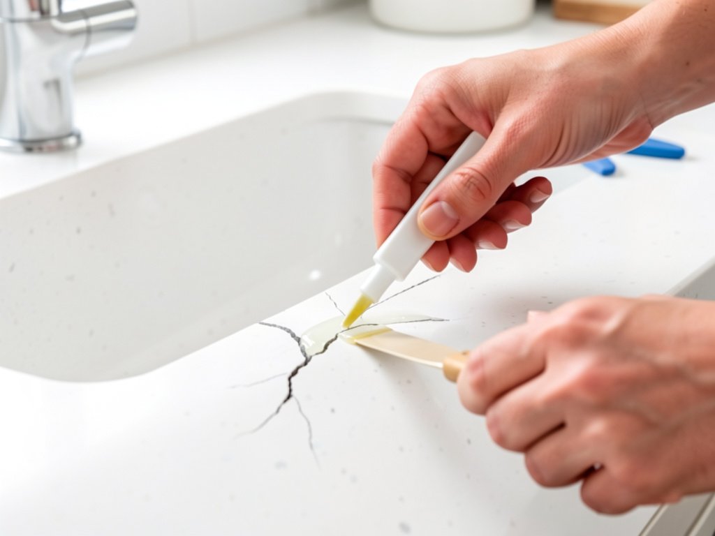 Choisir colle et résine pour réparer un évier en quartz : guide pratique